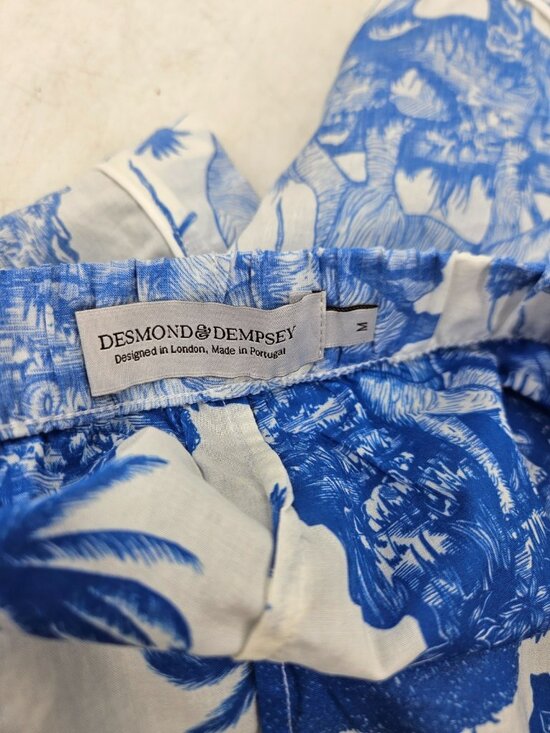New Desmond & Dempsey Short Sleeve Pajamas Womens M Loxodonta Blue Elephants - Picture 6 of 10